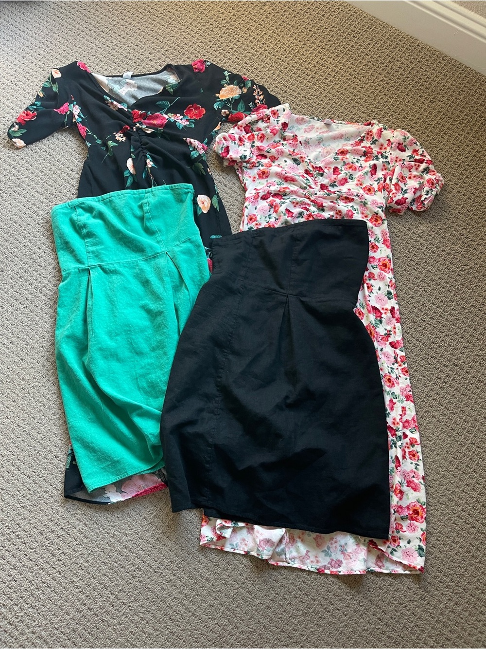 Old Navy Strapless Mini Dresses and ruched dresses with sleeves and slit